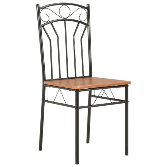 Valgomojo kėdės, 4 vnt., rudos spalvos, MDF