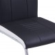Gembinės valgomojo kėdės, 2vnt., juodos spalvos, dirbtinė oda
