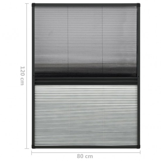 Tinklelis nuo vabzdžių langams, 80x120cm, aliuminis, plisuotas