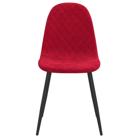 Valgomojo kėdės, 2vnt., raudonojo vyno spalvos, aksomas