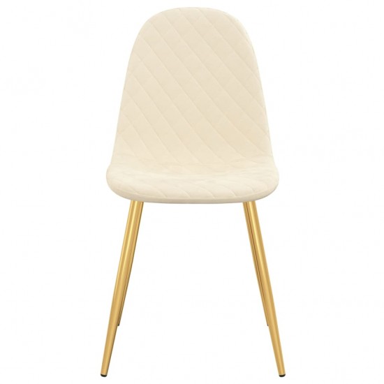 Valgomojo kėdės, 4vnt., kreminės baltos spalvos, aksomas