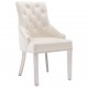 Valgomojo kėdės, 6vnt., kreminės spalvos, aksomas (3x337028)