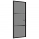 Vidaus durys, juodos, 83x201,5cm, ESG stiklas ir aliuminis