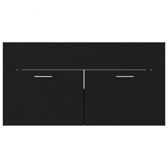 Vonios kambario baldų komplektas, juodos spalvos, MDP