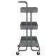Virtuvės vežimėlis, 3 aukštų, pilkas, 42x35x85cm, geležis/ABS