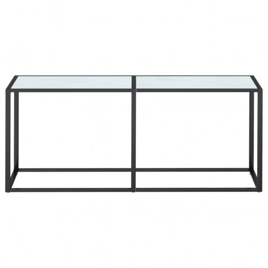 Konsolinis staliukas, balto marmuro, 180x35x75,5cm, stiklas