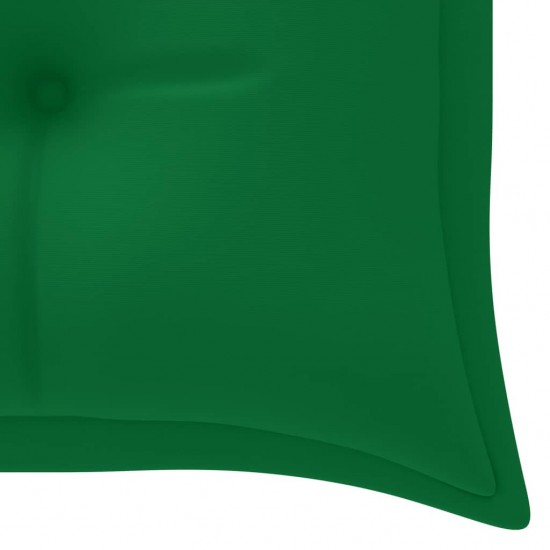 Batavia suoliukas su žalia pagalvėle, 150cm, tikmedžio masyvas