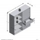 FMD Spintelė su 3 stalčiais ir 3 spintelėmis, mėlyna, 99x31,5x101,2cm