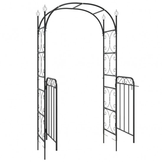 Sodo arka su varteliais, juodos spalvos, 108x45x235cm, plienas