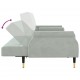 Sofa-lova su pagalvėlėmis, šviesiai pilkos spalvos, aksomas