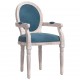 Valgomojo kėdė, mėlynos spalvos, 54x56x96,5cm, aksomas