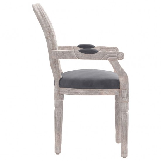 Valgomojo kėdė, tamsiai pilkos spalvos, 54x56x96,5cm, aksomas