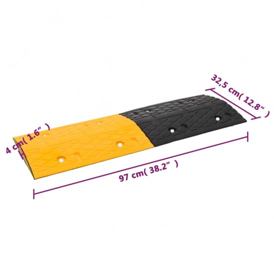 Greičio mažinimo kalnelis, geltonas/juodas, 420x32,5x4cm, guma