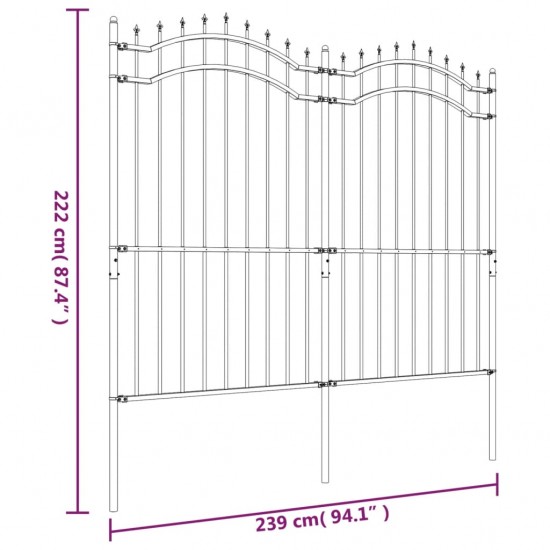 Sodo tvora su smailiomis viršūnėmis, juoda, 222cm, plienas