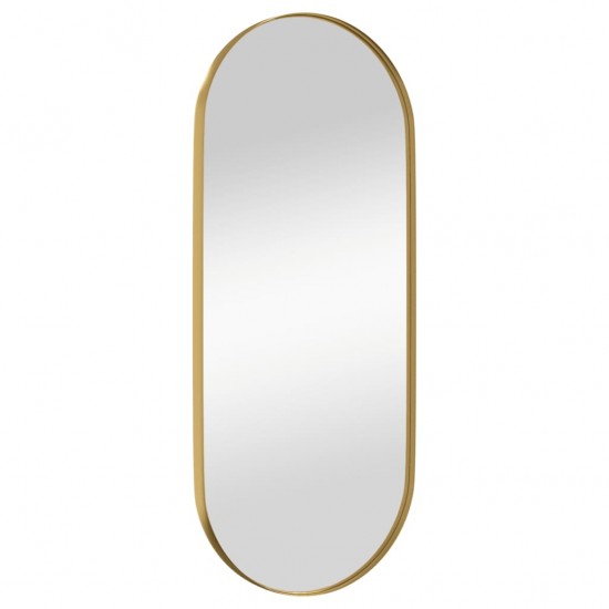 Prie sienos montuojamas veidrodis, auksinis, 25x60cm, ovalus