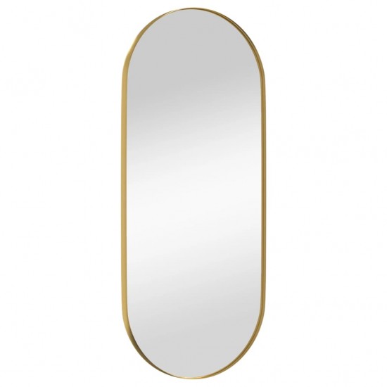 Prie sienos montuojamas veidrodis, auksinis, 30x70cm, ovalus