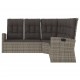 Atlošiama kampinė sofa su pagalvėlėmis, pilka, poliratanas