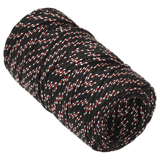 Valties virvė, juodos spalvos, 2mm, 100m, polipropilenas