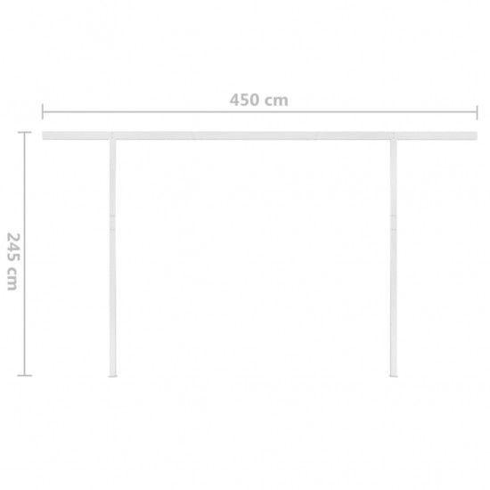 Rankiniu būdu ištraukiama markizė, oranžinė ir ruda, 4,5x3,5m