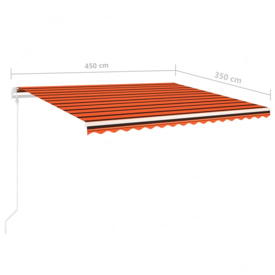 Rankiniu būdu ištraukiama markizė, oranžinė ir ruda, 4,5x3,5m