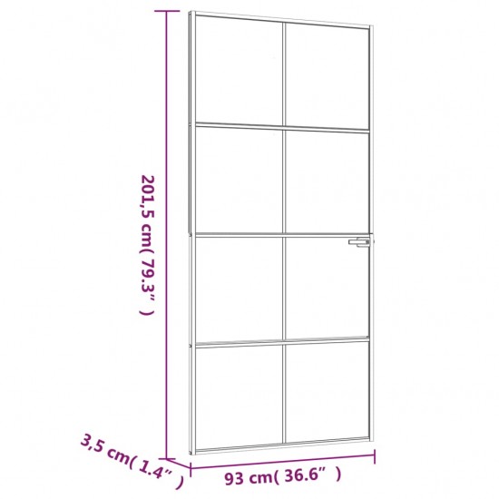Vidaus durys, baltos, 93x201,5cm, grūdintas stiklas/aliuminis