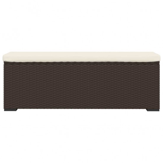 Otomanė-suoliukas su pagalvėle, ruda, 110x30x40cm, poliratanas