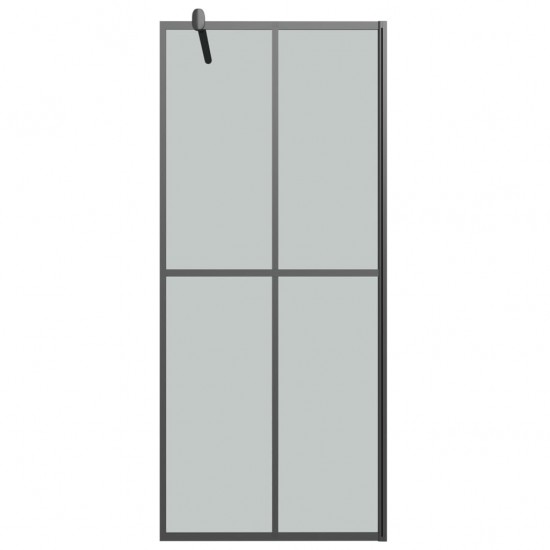 Dušo sienelė su lentyna, juoda, 100x195cm, stiklas/aliuminis