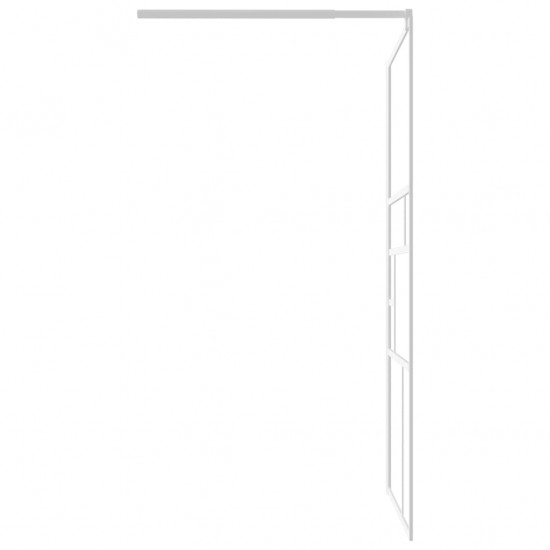 Dušo sienelė su lentyna, balta, 115x195cm, ESG stiklas/aliuminis