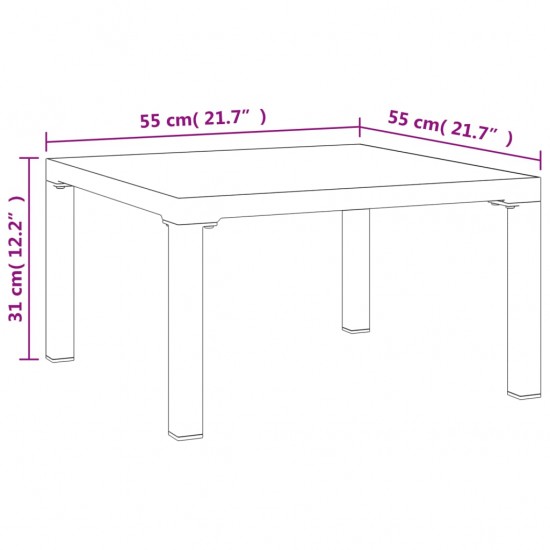 Sodo kavos staliukas, pilkos spalvos, 55x55x31cm, DPC/plienas