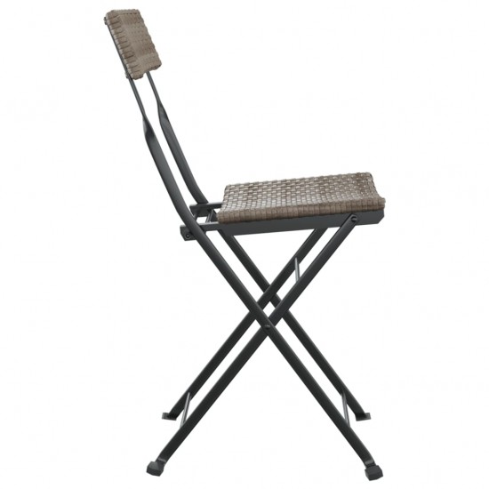 Sulankstomos bistro kėdės, 8vnt., pilkos, poliratanas/plienas