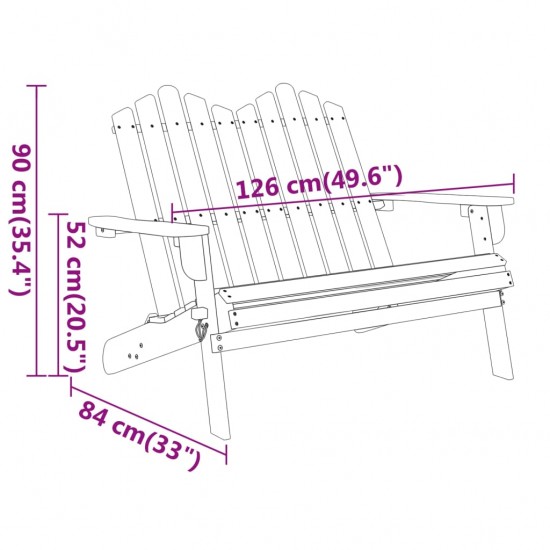 Sodo adirondack suoliukas, 126cm, akacijos medienos masyvas