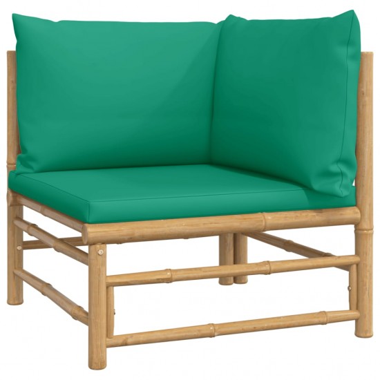 Kampinės sodo sofos dalys su pagalvėlėmis, 2vnt., bambukas