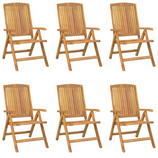 Atlošiamos sodo kėdės, 6vnt., tikmedžio medienos masyvas