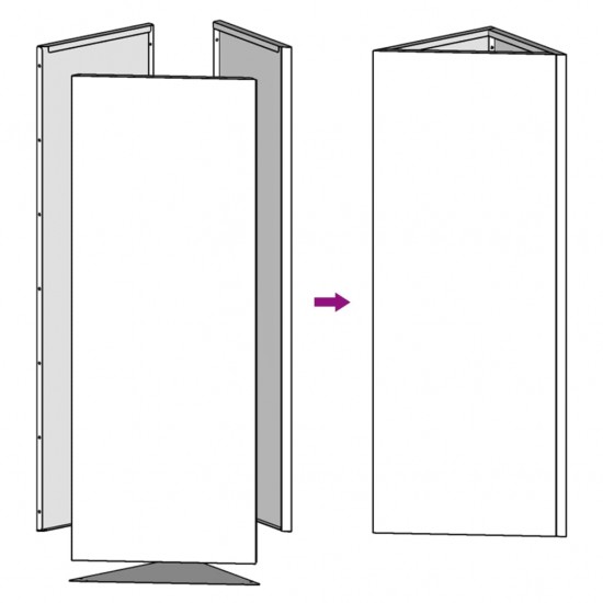 Stogelis durims, pilkos spalvos, 400x100cm, polikarbonatas