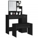 Kosmetinio staliuko komplektas, juodos spalvos, 86,5x35x136cm