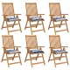 Kėdės pagalvėlės, 6vnt., mėlynos/baltos, 50x50x7cm, audinys