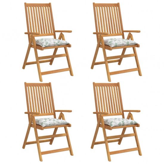 Kėdės pagalvėlės, 4vnt., 50x50x7cm, oksfordo audinys, su lapais