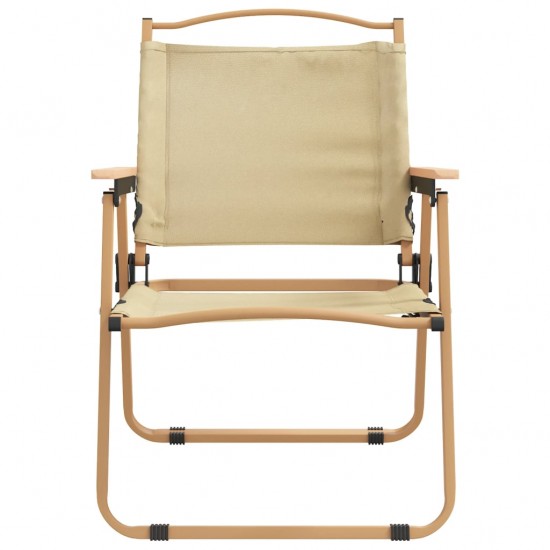 Stovyklavimo kėdės, 2vnt., smėlio, 54x55x78cm, oksfordo audinys