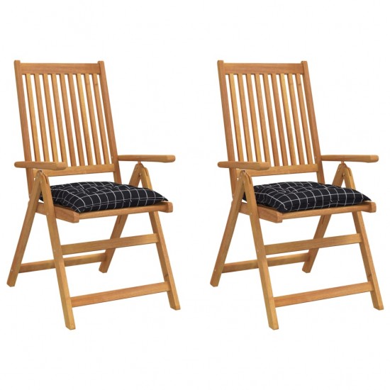 Kėdės pagalvėlės, 2vnt., juodos, 50x50x7cm, audinys, languotos