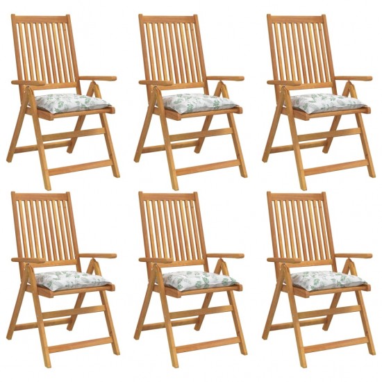 Kėdės pagalvėlės, 6vnt., 50x50x7cm, oksfordo audinys, su lapais