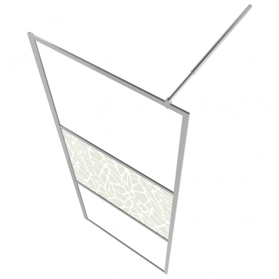 Dušo sienelė su lentyna, chromo, 90x195cm, stiklas/aliuminis