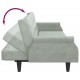 Sofa-lova su porankiais, šviesiai pilkos spalvos, aksomas