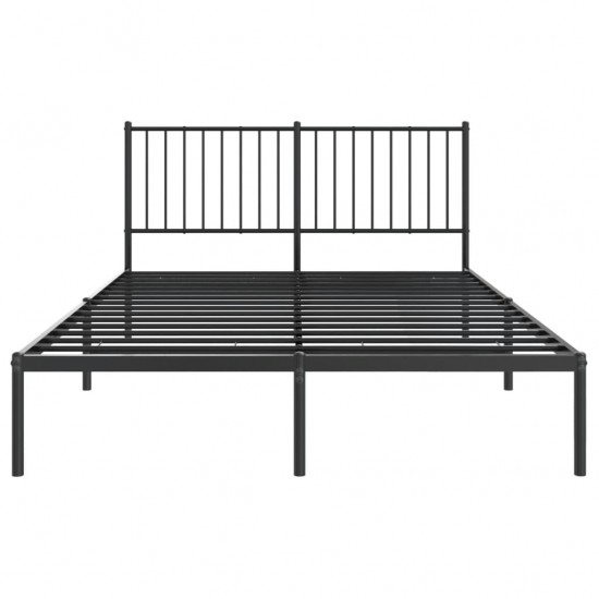 Metalinis lovos rėmas su galvūgaliu, juodos spalvos, 135x190cm