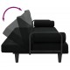 Sofa-lova su porankiais, juodos spalvos, audinys