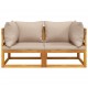 Modulinės kampinės sofos su pagalvėmis, 2vnt., akacijos masyvas