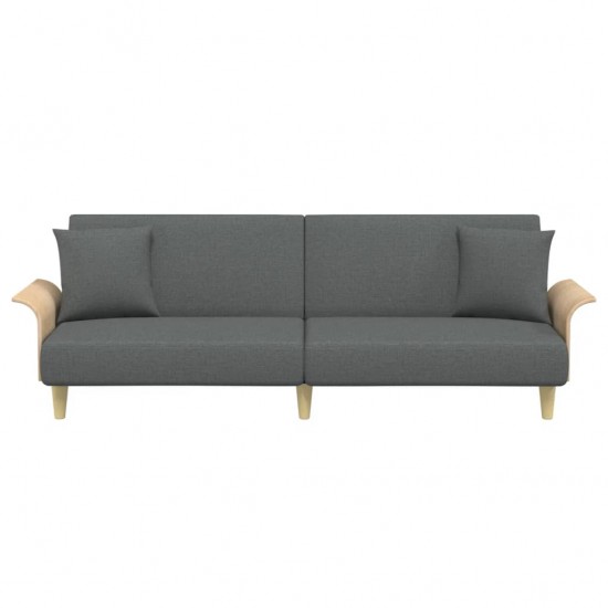 Sofa-lova su porankiais, tamsiai pilkos spalvos, audinys