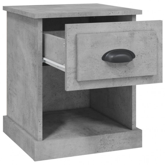 Naktinė spintelė, betono pilka, 39x39x47,5cm, apdirbta mediena
