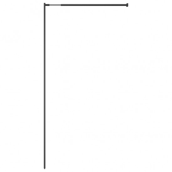 Dušo sienelė su lentyna, juoda, 80x195cm, ESG stiklas/aliuminis