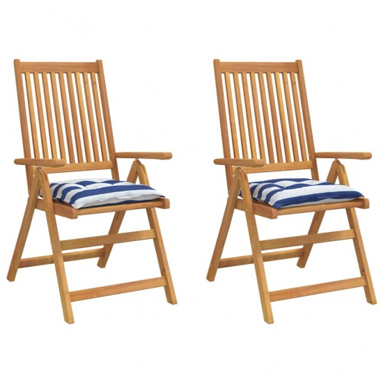 Kėdės pagalvėlės, 2vnt., mėlynos/baltos, 50x50x7cm, audinys