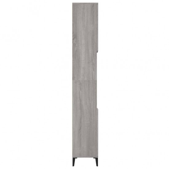 Vonios kambario spintelė, pilka ąžuolo, 30x30x190cm, mediena